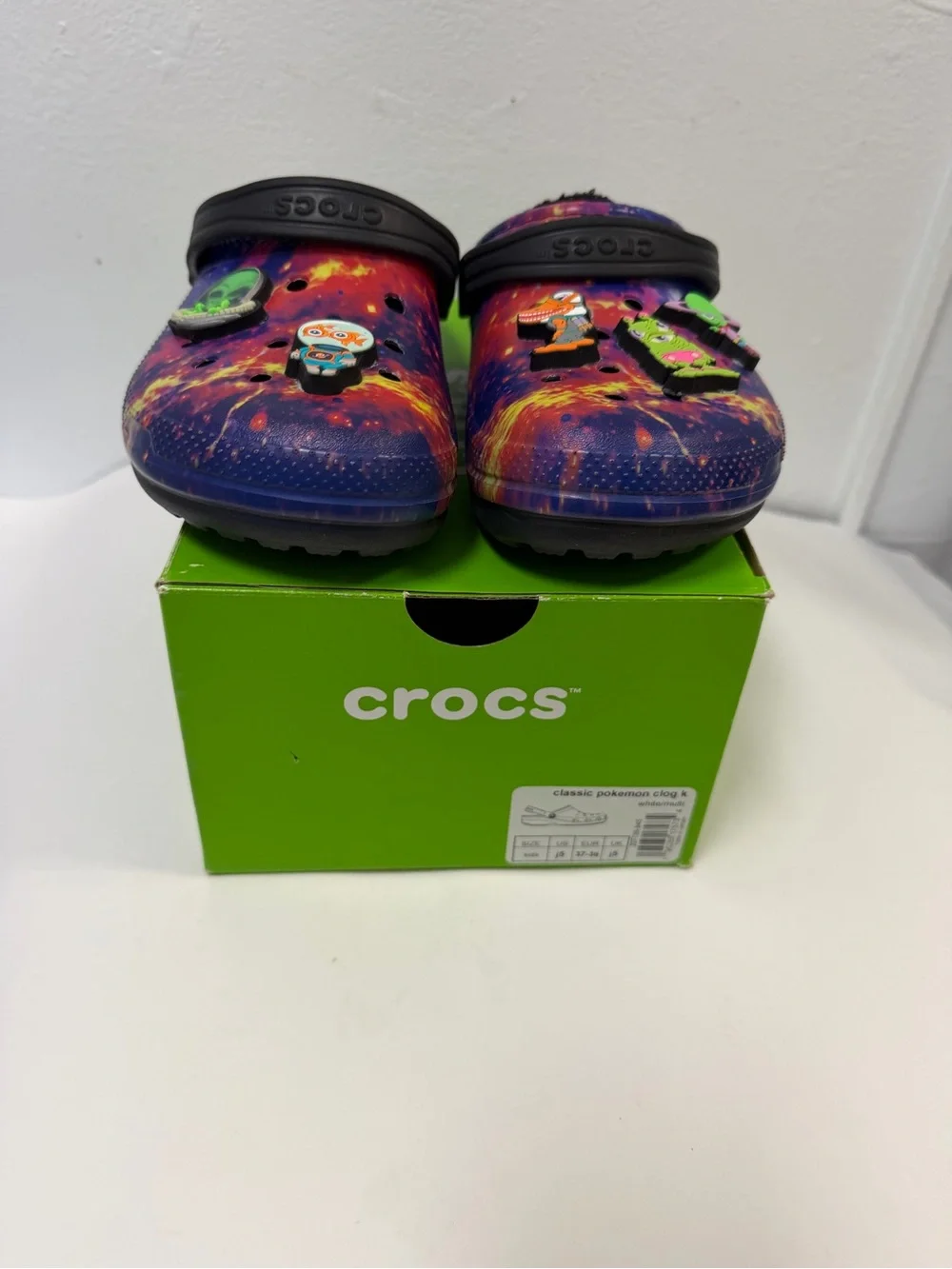 CROCS Kids Tie-Dye Galaxy Clog with Space Jibbitz - Purple, Orange & Yellow